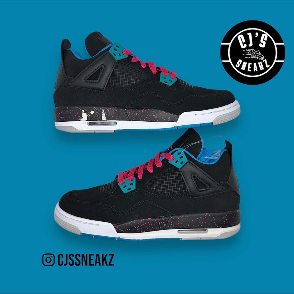 Air Jordan Retro 4 ‘Black Vivid Pink’ Size 6 Grade School New!